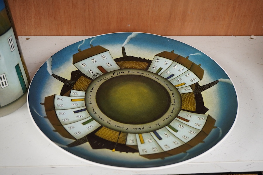 Paul Horton, ‘After the Day is Done’, limited edition vase- 30cm high and charger-34cm diameter